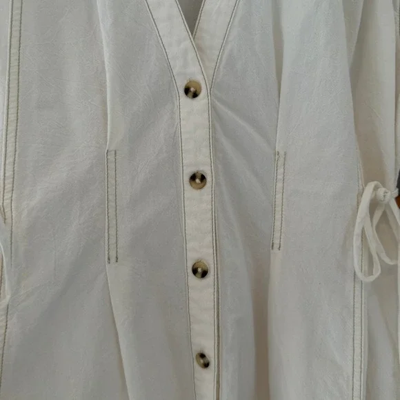 We The Free People Marten Cotton Oxford Top in White Size Small - Picture 6 of 16